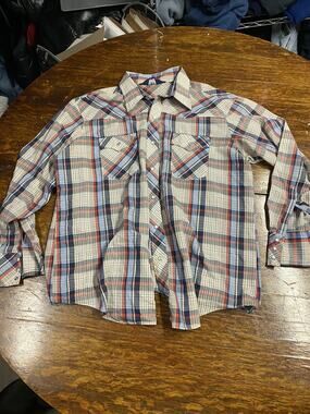 Lariat Mens Western Pearl Snap Shirt Size Large cowboy button up